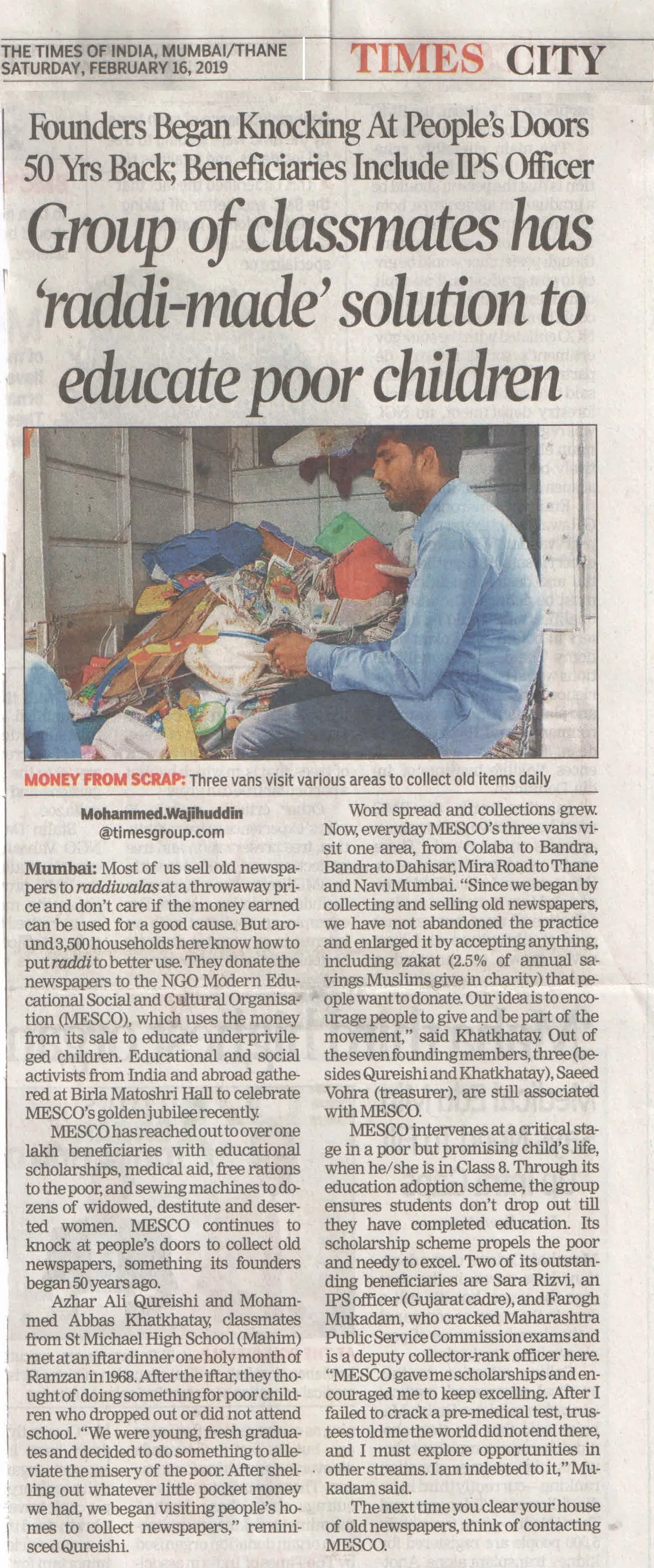 Group of classmates has ‘raddi-made’ solution to educate poor children